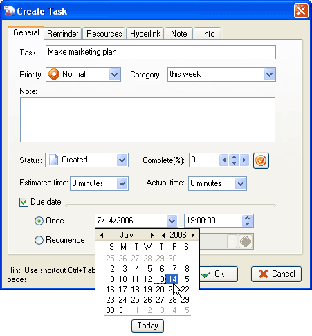 taskpaper organize by date